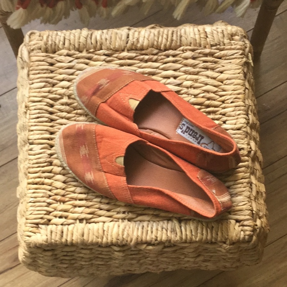 Print Espadrille Style Slip On Flats